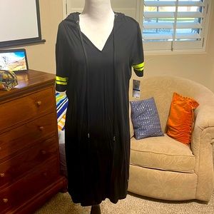 Michael Kors NWT Black with neon trim hooded sports dress size xl